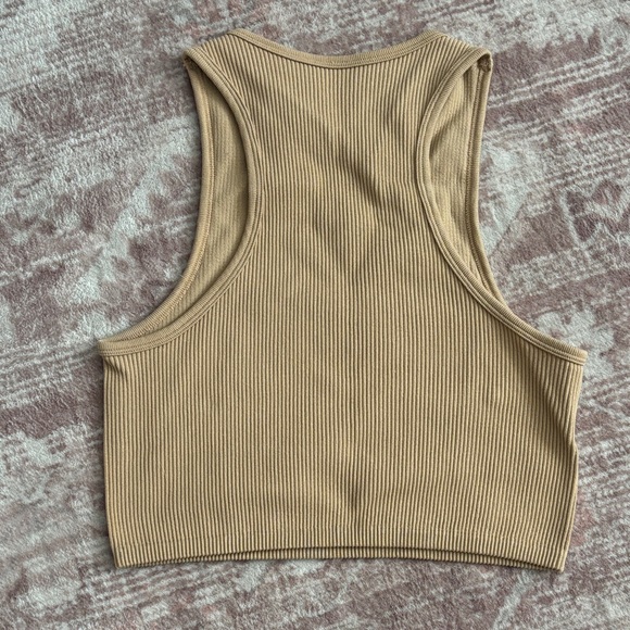 Tan Ribbed Tank Top/Bra - Picture 5 of 5